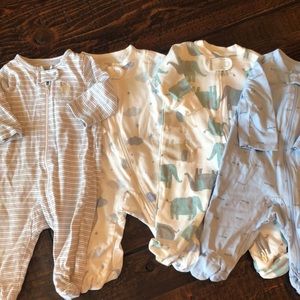 Just one you Carter’s cotton zipper footie pajamas BUNDLE (set of 4 included)